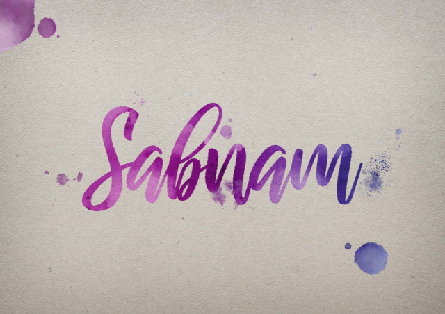 Free photo of Sabnam Watercolor Name DP