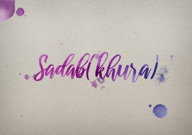 Free photo of Sadab(khura) Watercolor Name DP