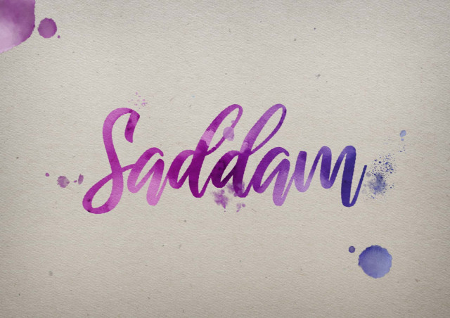 Free photo of Saddam Watercolor Name DP