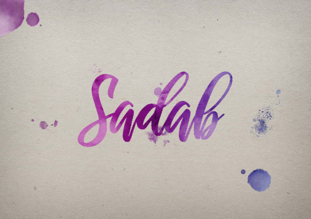 Free photo of Sadab Watercolor Name DP