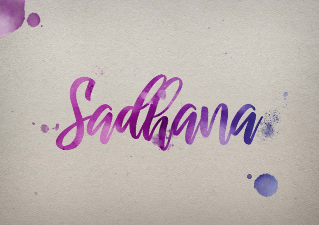 Free photo of Sadhana Watercolor Name DP