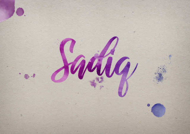 Free photo of Sadiq Watercolor Name DP