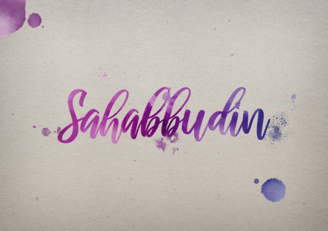 Free photo of Sahabbudin Watercolor Name DP