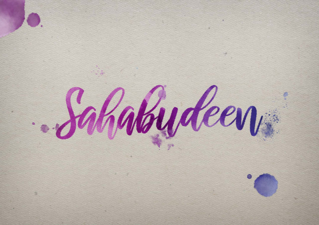 Free photo of Sahabudeen Watercolor Name DP