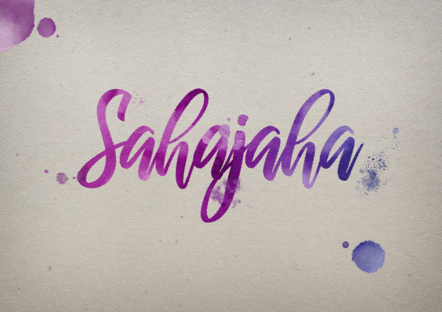 Free photo of Sahajaha Watercolor Name DP