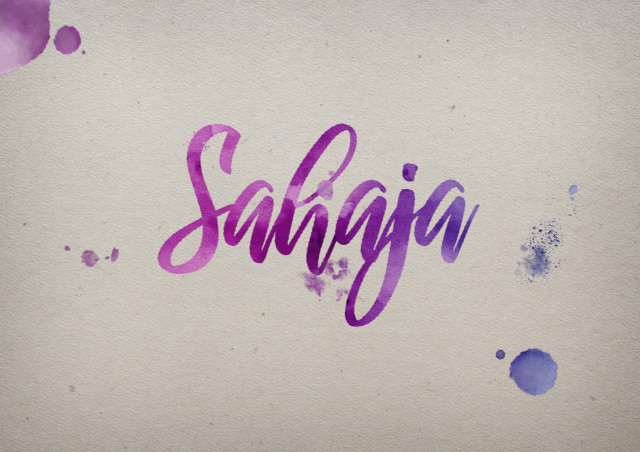 Free photo of Sahaja Watercolor Name DP