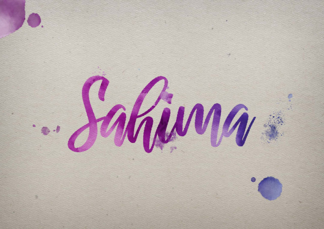 Free photo of Sahima Watercolor Name DP