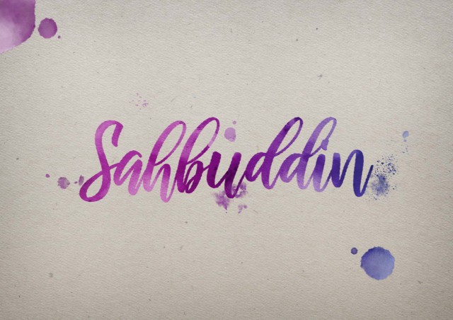 Free photo of Sahbuddin Watercolor Name DP