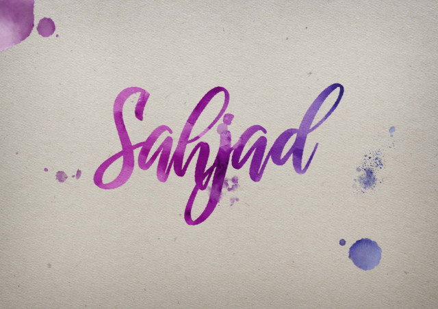 Free photo of Sahjad Watercolor Name DP