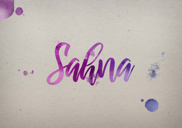Free photo of Sahna Watercolor Name DP