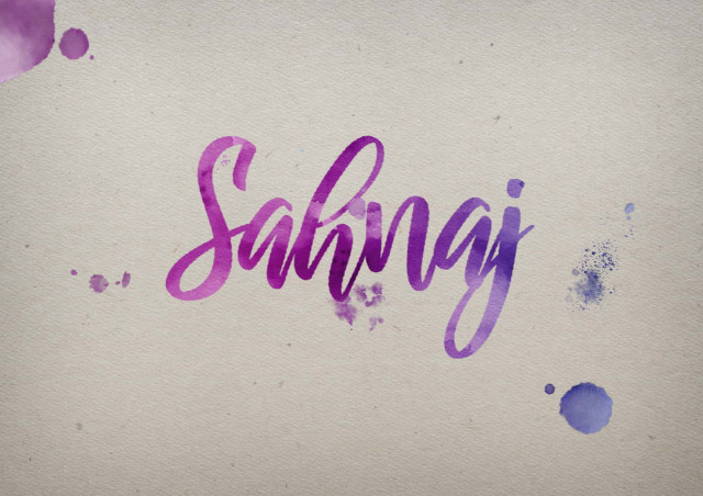 Free photo of Sahnaj Watercolor Name DP