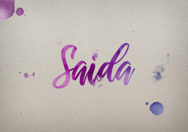 Free photo of Saida Watercolor Name DP