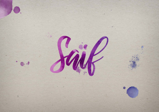 Free photo of Saif Watercolor Name DP