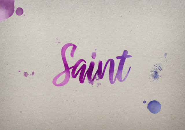 Free photo of Saint Watercolor Name DP