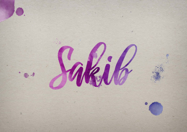 Free photo of Sakib Watercolor Name DP