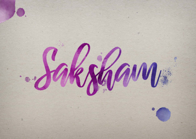 Free photo of Saksham Watercolor Name DP