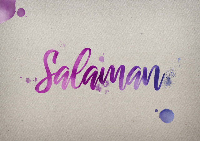 Free photo of Salaman Watercolor Name DP