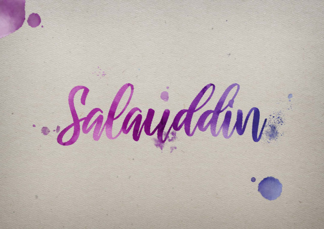 Free photo of Salauddin Watercolor Name DP