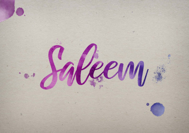 Free photo of Saleem Watercolor Name DP