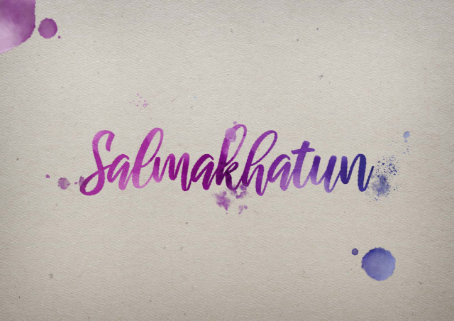 Free photo of Salmakhatun Watercolor Name DP