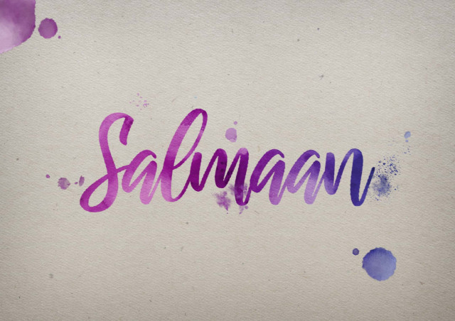 Free photo of Salmaan Watercolor Name DP