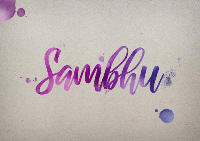 Free photo of Sambhu Watercolor Name DP