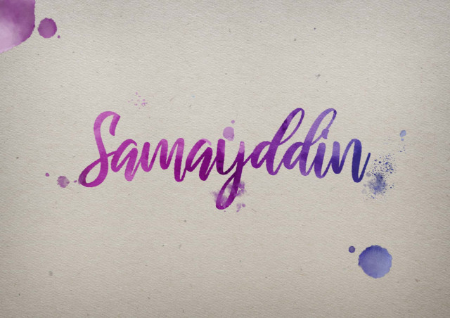 Free photo of Samayddin Watercolor Name DP