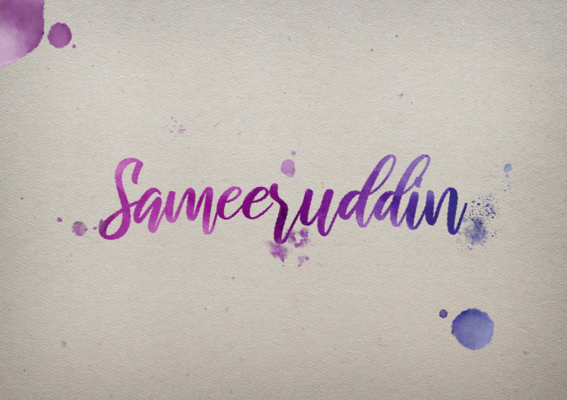 Free photo of Sameeruddin Watercolor Name DP