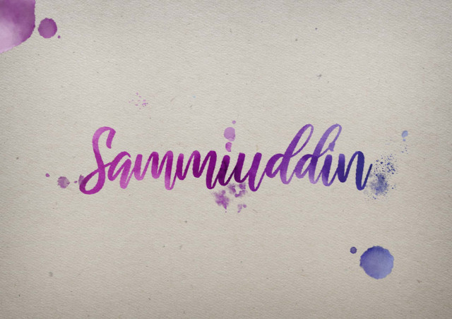 Free photo of Sammiuddin Watercolor Name DP