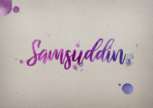 Free photo of Samsuddin Watercolor Name DP