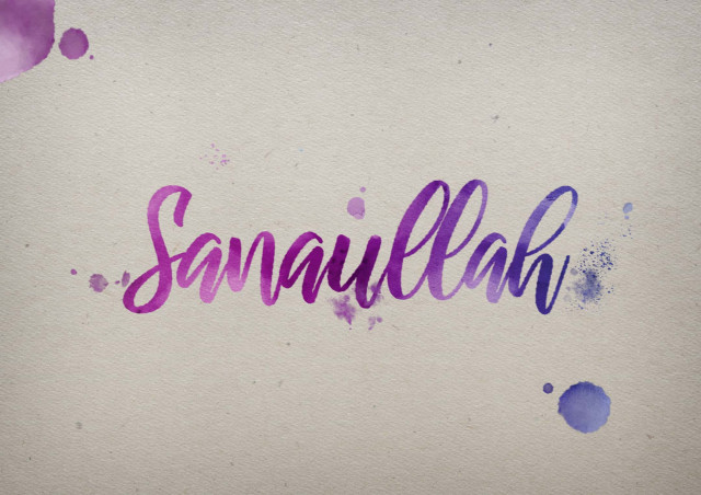 Free photo of Sanaullah Watercolor Name DP