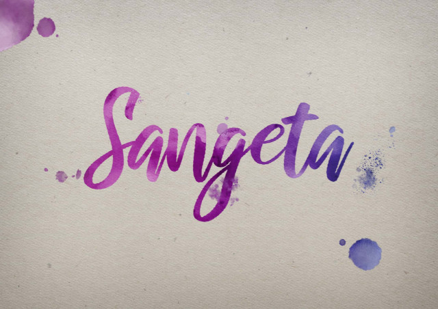 Free photo of Sangeta Watercolor Name DP