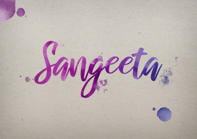 Free photo of Sangeeta Watercolor Name DP