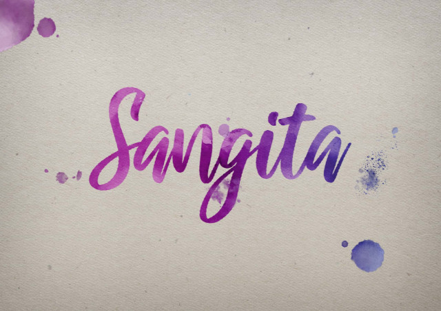 Free photo of Sangita Watercolor Name DP