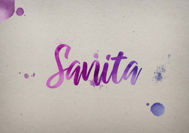 Free photo of Sanita Watercolor Name DP