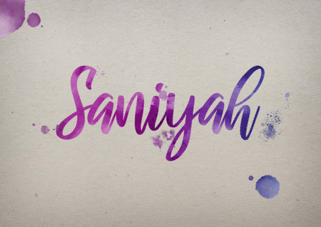 Free photo of Saniyah Watercolor Name DP