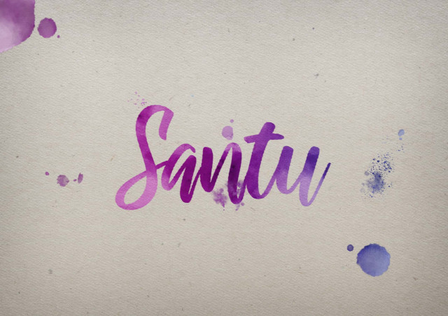 Free photo of Santu Watercolor Name DP