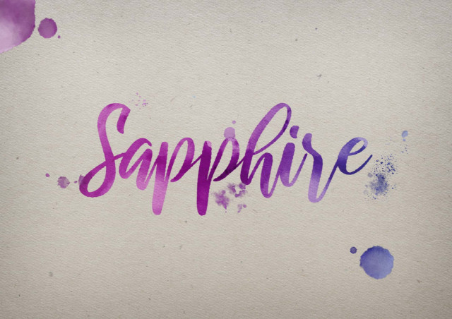 Free photo of Sapphire Watercolor Name DP