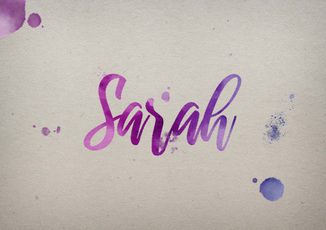 Free photo of Sarah Watercolor Name DP