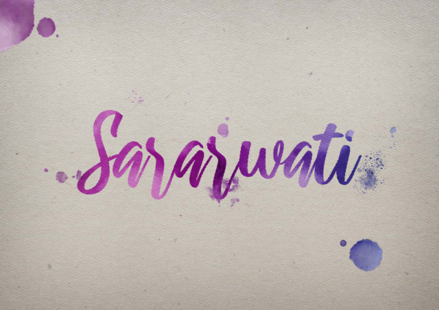 Free photo of Sararwati Watercolor Name DP