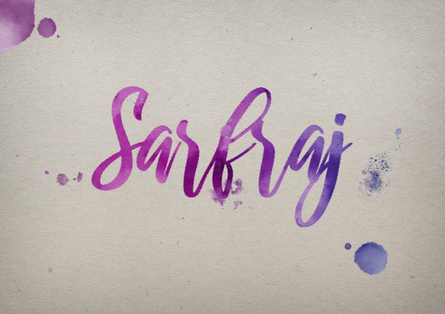 Free photo of Sarfraj Watercolor Name DP