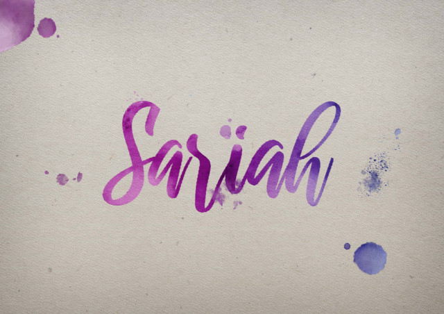 Free photo of Sariah Watercolor Name DP