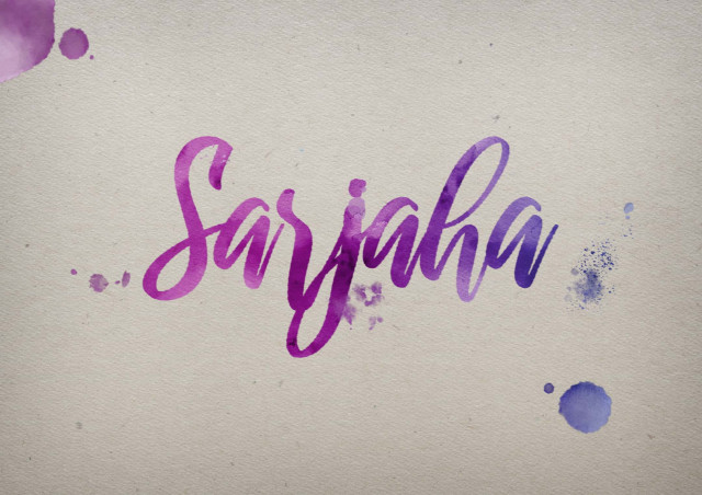 Free photo of Sarjaha Watercolor Name DP