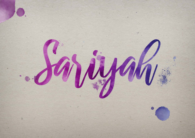 Free photo of Sariyah Watercolor Name DP