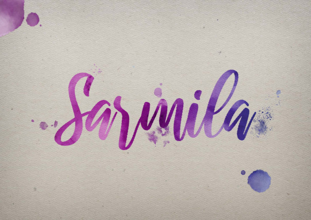 Free photo of Sarmila Watercolor Name DP