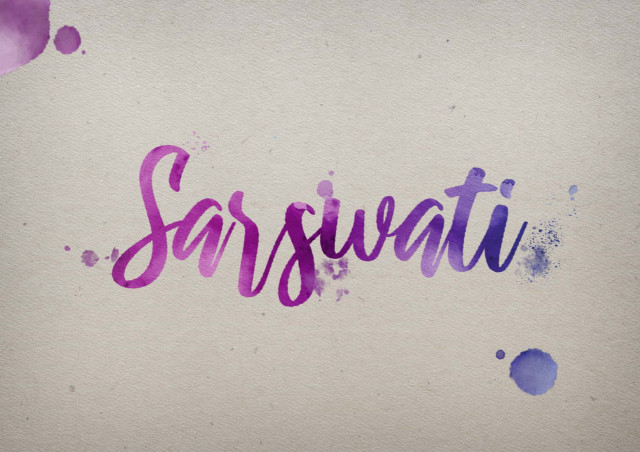 Free photo of Sarswati Watercolor Name DP