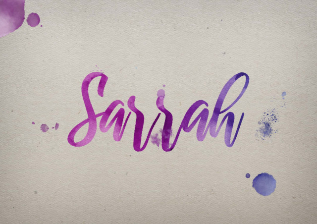 Free photo of Sarrah Watercolor Name DP