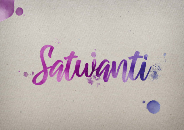 Free photo of Satwanti Watercolor Name DP