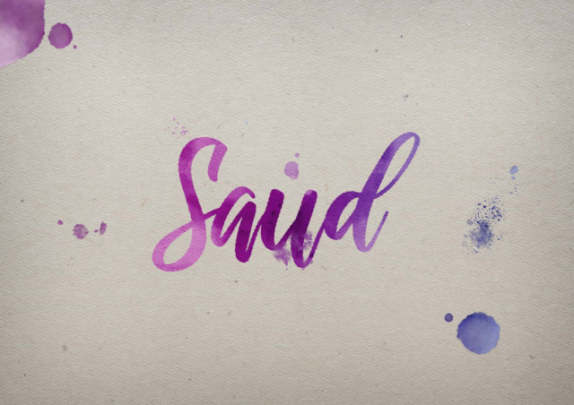 Free photo of Saud Watercolor Name DP
