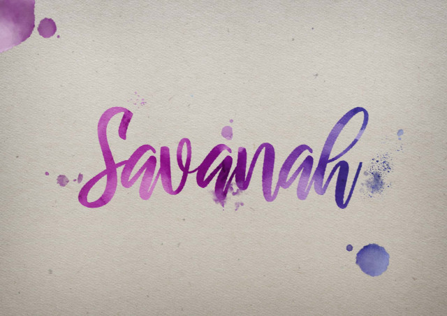 Free photo of Savanah Watercolor Name DP